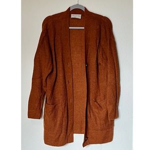 Everlane Overized Alpaca Cardigan Sweater Burnt Orange